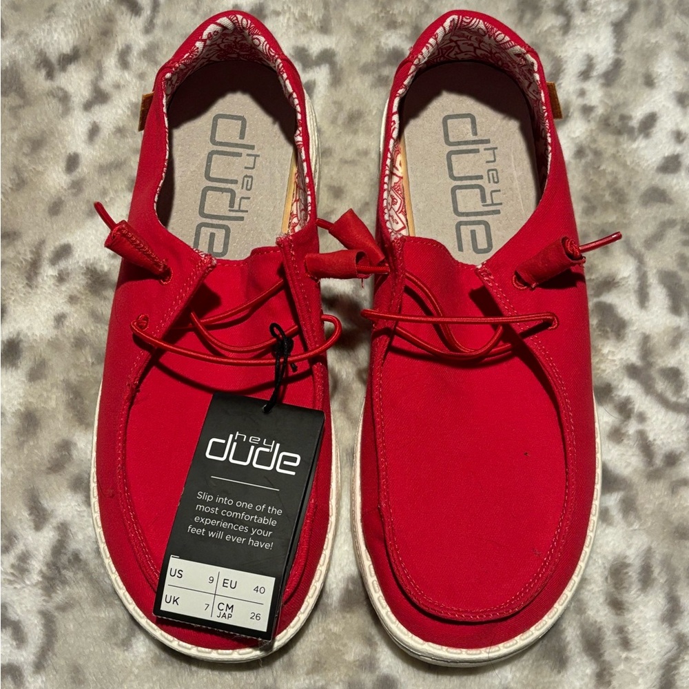 Hey Dude Red Shoes